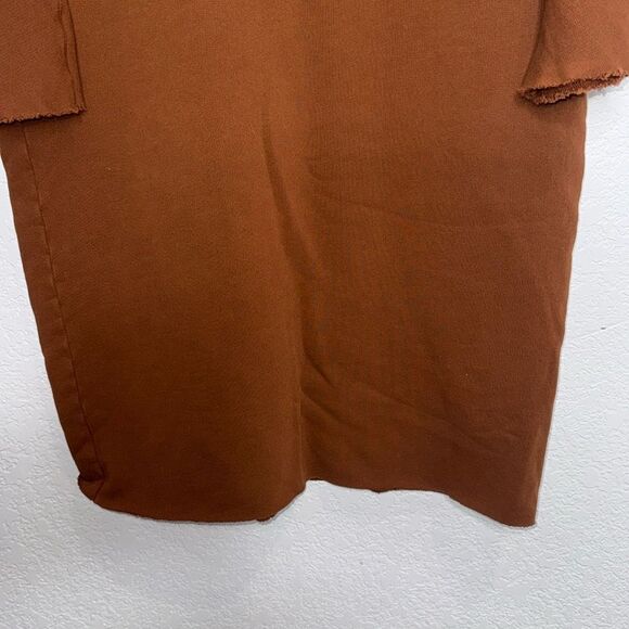 New Frank & Eileen Isabelle Funnel Neck Long Sleeve MIDI Dress Cinnamon LARGE - Picture 6 of 15
